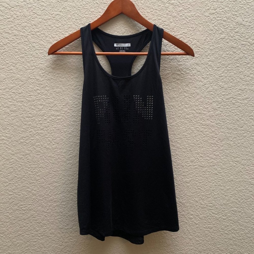 Forever 21 Workout Top - Run Fast Black Medium - Picture 3 of 4
